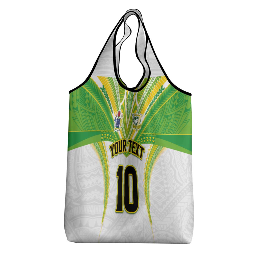 Custom Cook Islands Rugby Grocery Bag Tatau Art Sport Style White Color LT03 - Polynesian Pride