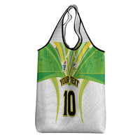 Custom Cook Islands Rugby Grocery Bag Tatau Art Sport Style White Color LT03 - Polynesian Pride