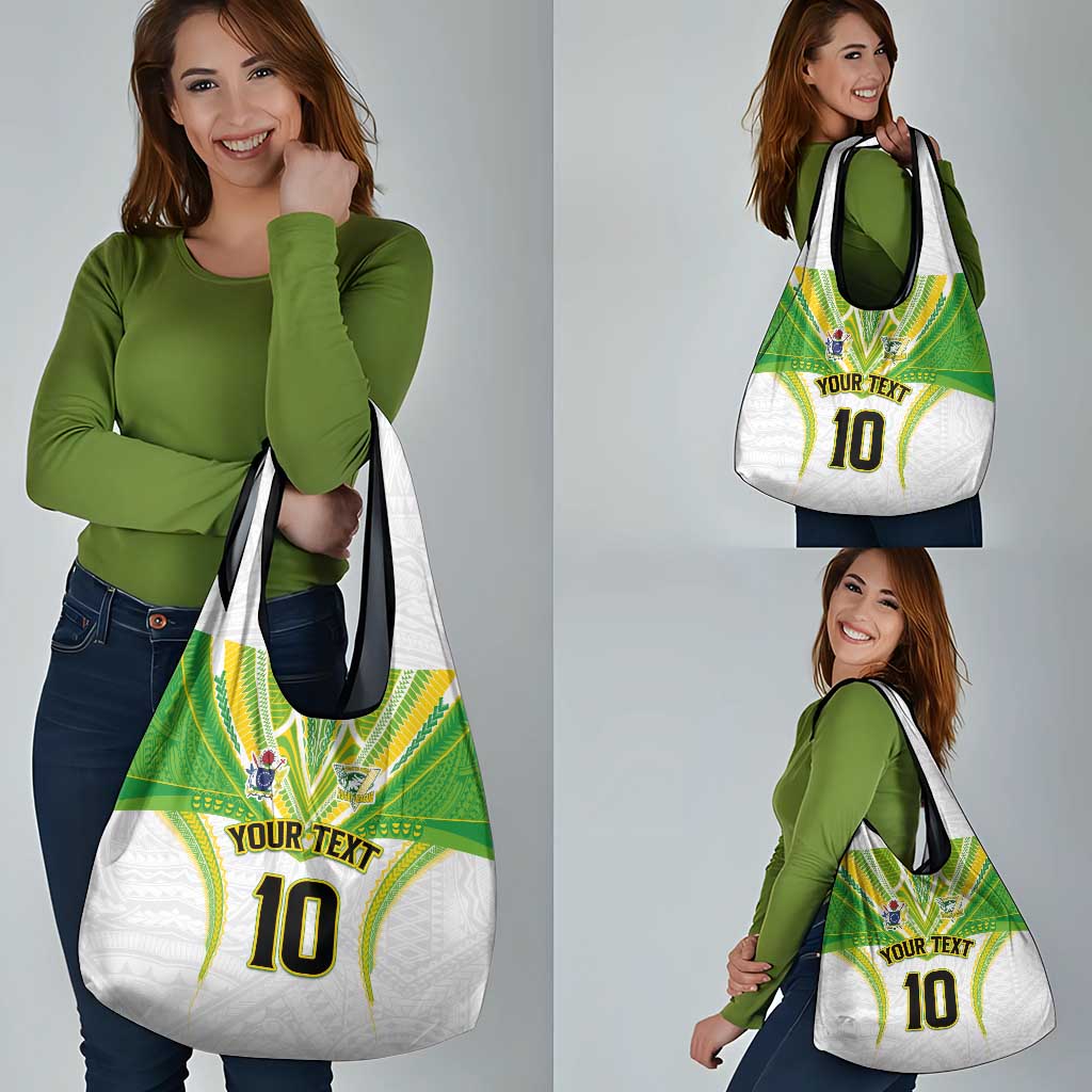 Custom Cook Islands Rugby Grocery Bag Tatau Art Sport Style White Color LT03 - Polynesian Pride