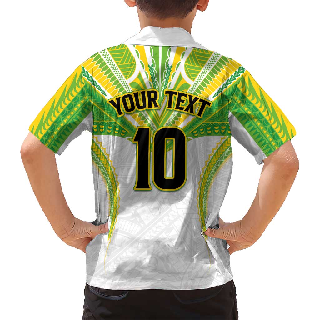 Custom Cook Islands Rugby Hawaiian Shirt Tatau Art Sport Style White Color