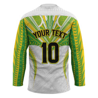 Custom Cook Islands Rugby Hockey Jersey Tatau Art Sport Style White Color LT03 - Polynesian Pride