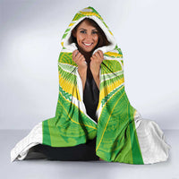 Custom Cook Islands Rugby Hooded Blanket Tatau Art Sport Style White Color LT03 - Polynesian Pride