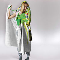 Custom Cook Islands Rugby Hooded Blanket Tatau Art Sport Style White Color LT03 - Polynesian Pride