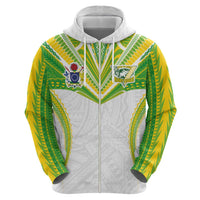 Custom Cook Islands Rugby Hoodie Tatau Art Sport Style White Color LT03 - Polynesian Pride