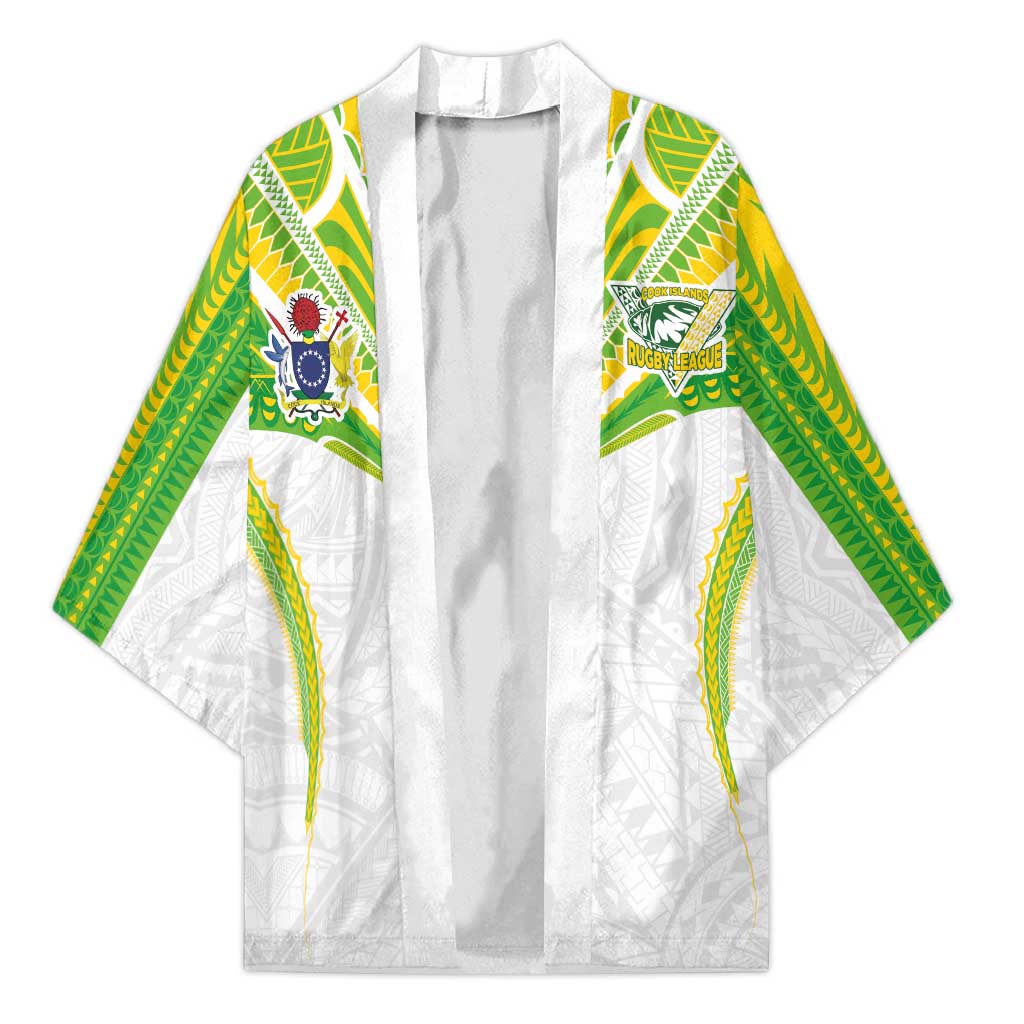 Custom Cook Islands Rugby Kimono Tatau Art Sport Style White Color LT03 Unisex White - Polynesian Pride
