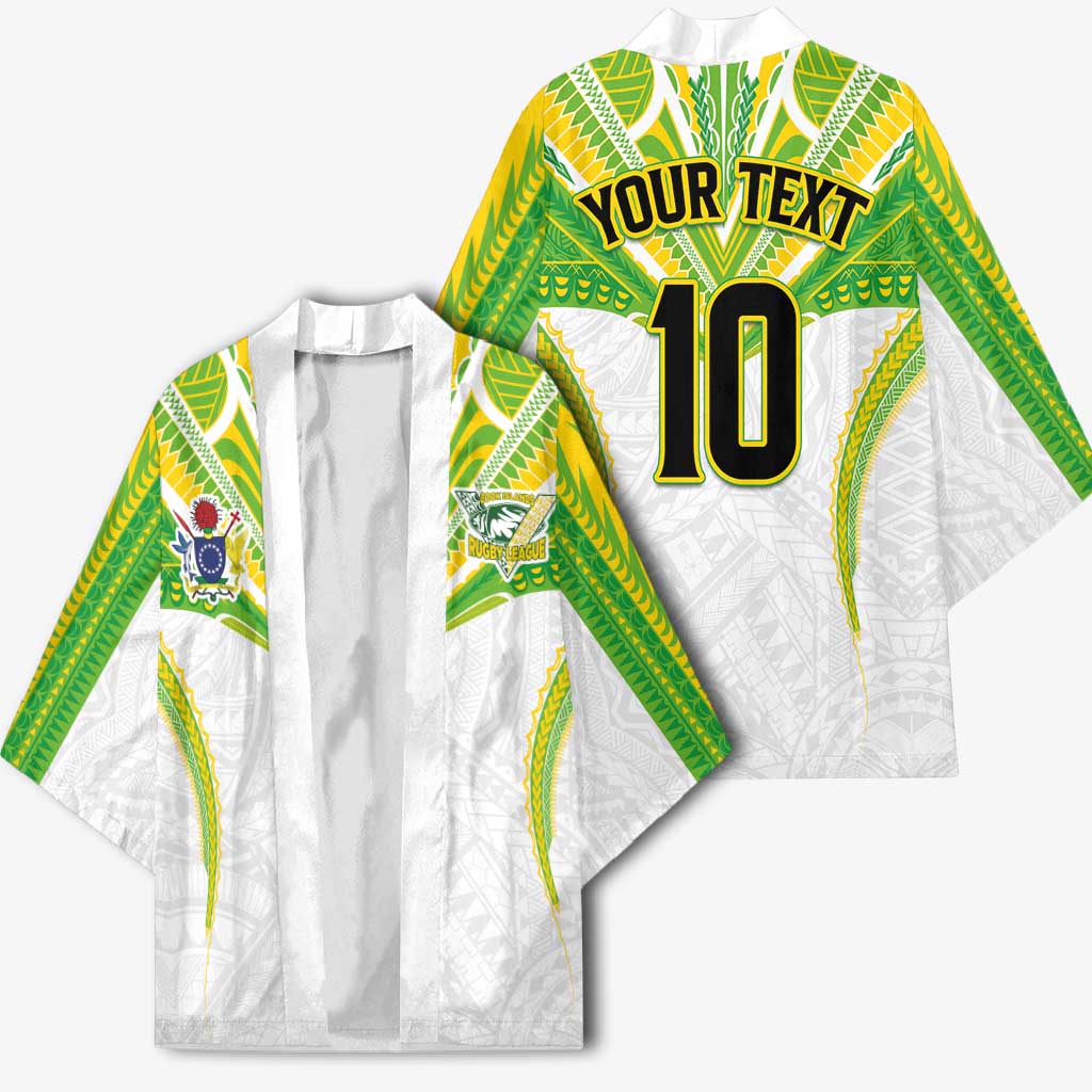 Custom Cook Islands Rugby Kimono Tatau Art Sport Style White Color LT03 - Polynesian Pride