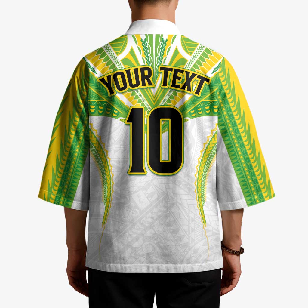 Custom Cook Islands Rugby Kimono Tatau Art Sport Style White Color LT03 - Polynesian Pride
