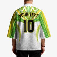 Custom Cook Islands Rugby Kimono Tatau Art Sport Style White Color LT03 - Polynesian Pride