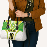 Custom Cook Islands Rugby Leather Bag Tatau Art Sport Style White Color LT03 - Polynesian Pride