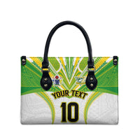 Custom Cook Islands Rugby Leather Bag Tatau Art Sport Style White Color LT03 - Polynesian Pride