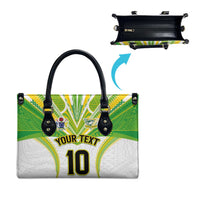 Custom Cook Islands Rugby Leather Bag Tatau Art Sport Style White Color LT03 - Polynesian Pride