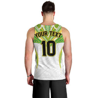 Custom Cook Islands Rugby Men Tank Top Tatau Art Sport Style White Color LT03 - Polynesian Pride