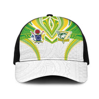 Cook Islands Rugby Mesh Trucker Cap Tatau Art Sport Style White Color LT03 One Size Black White - Polynesian Pride