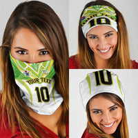 Custom Cook Islands Rugby Neck Gaiter Tatau Art Sport Style White Color LT03 - Polynesian Pride