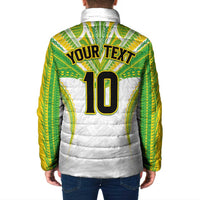 Custom Cook Islands Rugby Padded Jacket Tatau Art Sport Style White Color LT03 - Polynesian Pride