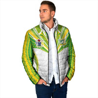 Custom Cook Islands Rugby Padded Jacket Tatau Art Sport Style White Color LT03 - Polynesian Pride