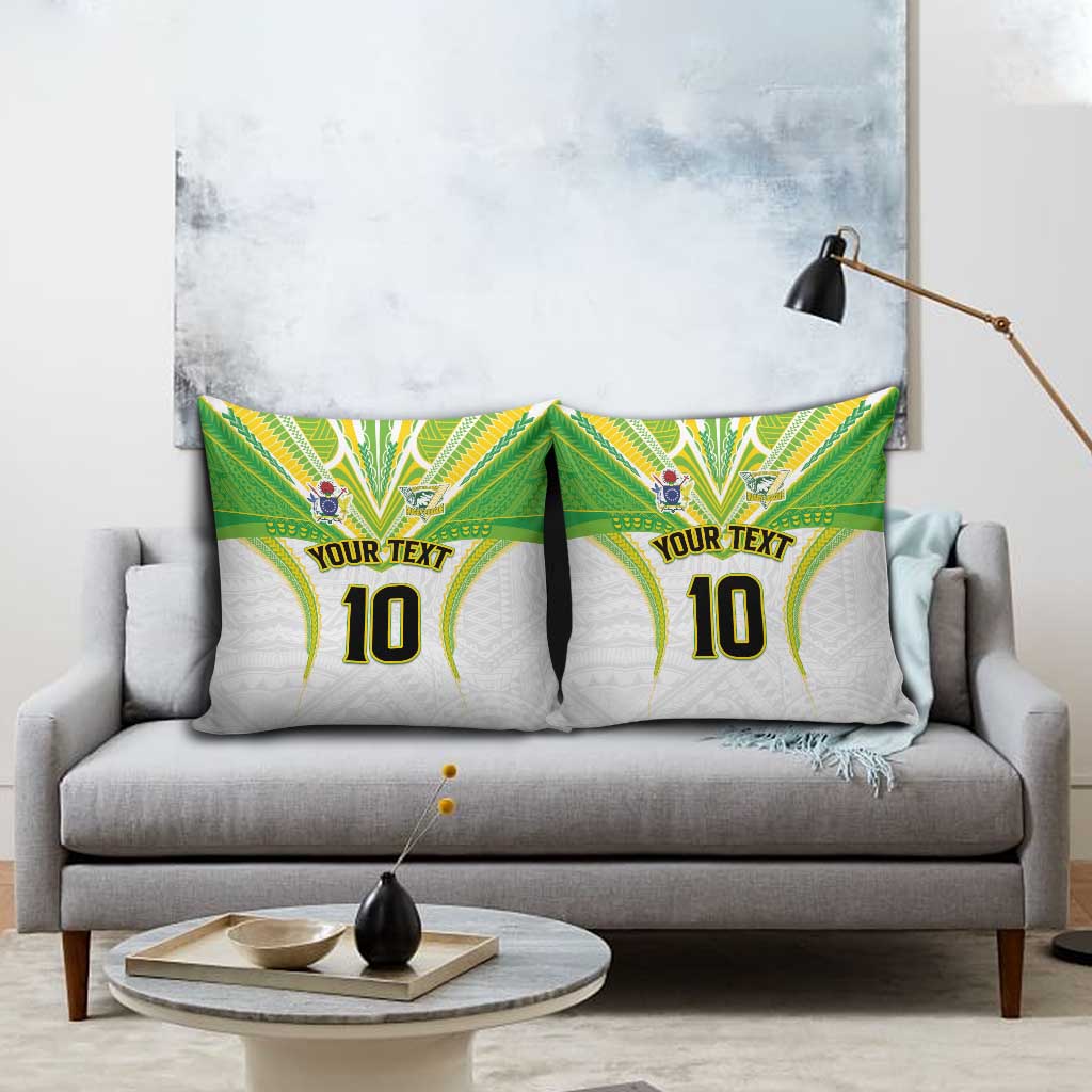 Custom Cook Islands Rugby Pillow Cover Tatau Art Sport Style White Color LT03 - Polynesian Pride