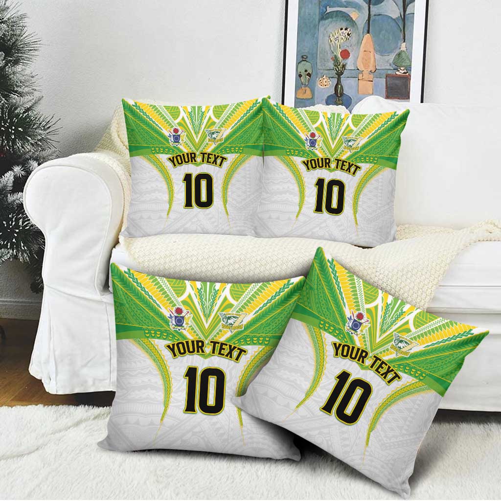Custom Cook Islands Rugby Pillow Cover Tatau Art Sport Style White Color LT03 - Polynesian Pride