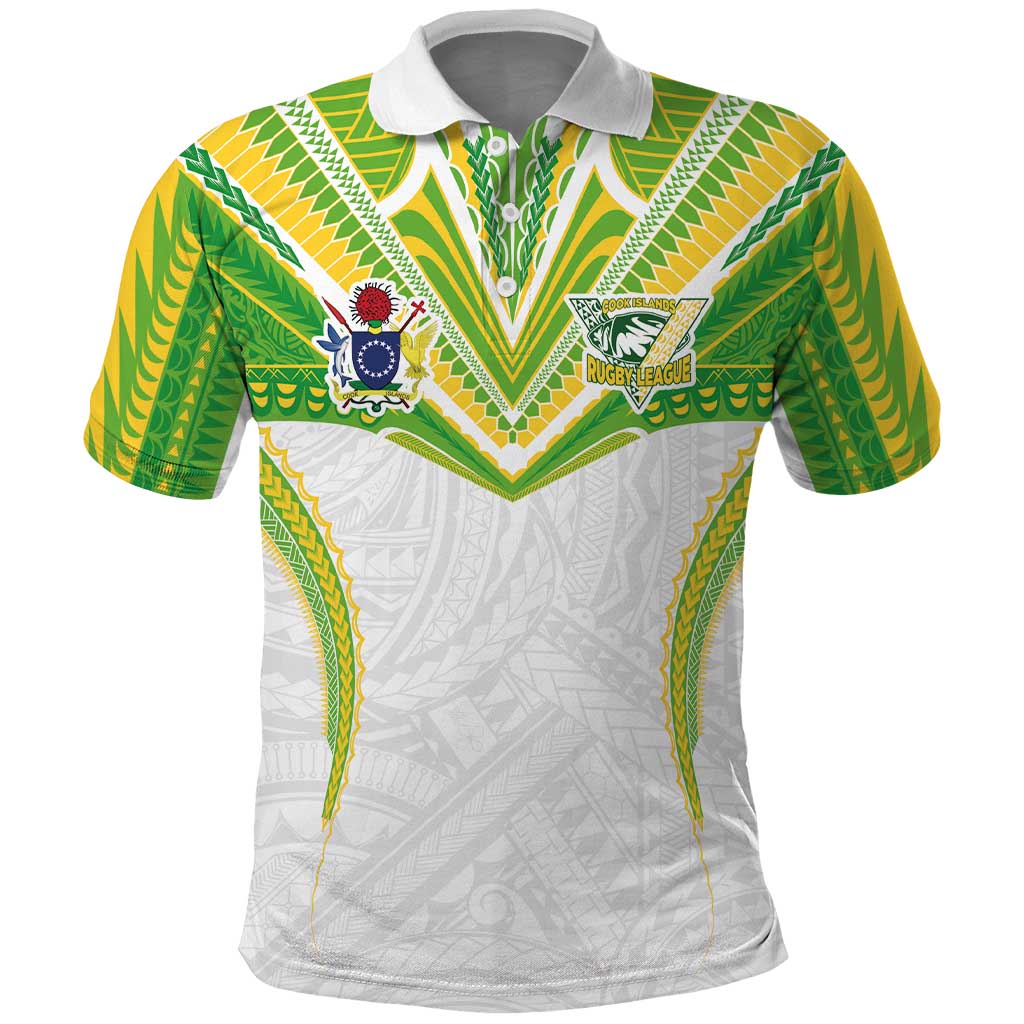 Custom Cook Islands Rugby Polo Shirt Tatau Art Sport Style White Color LT03 White - Polynesian Pride