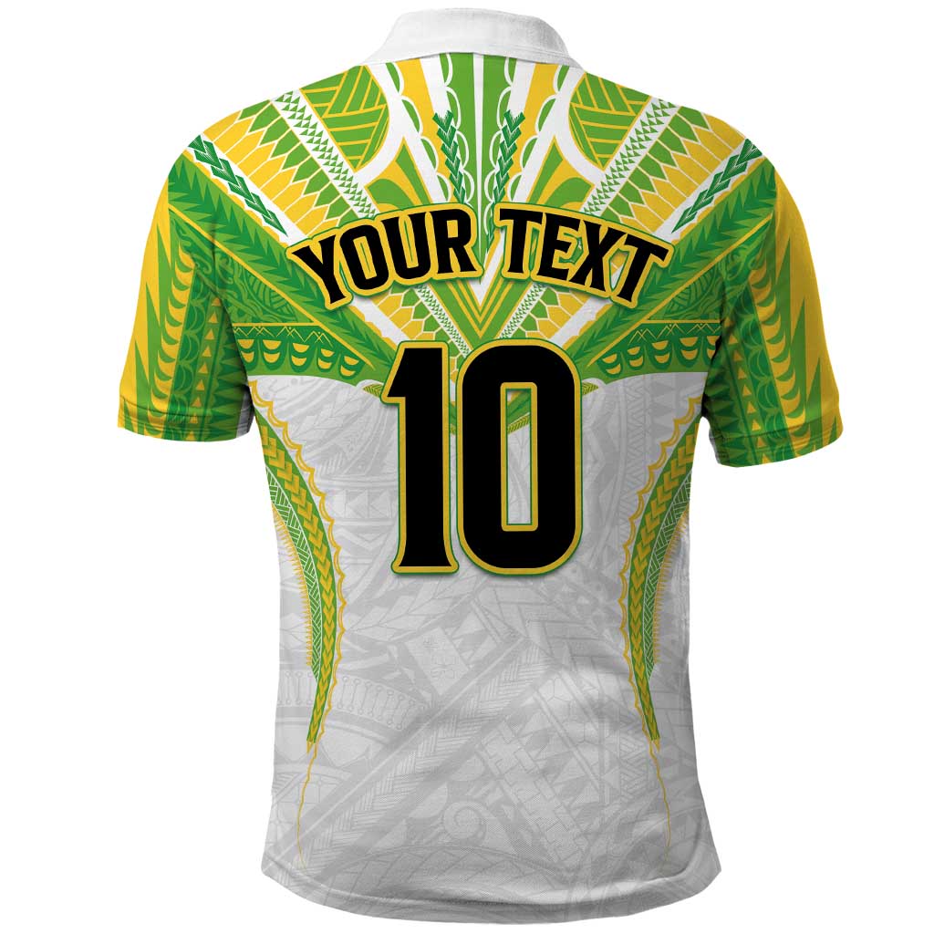 Custom Cook Islands Rugby Polo Shirt Tatau Art Sport Style White Color LT03 - Polynesian Pride