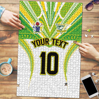 Custom Cook Islands Rugby Puzzle Tatau Art Sport Style White Color LT03 White - Polynesian Pride