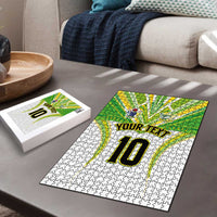 Custom Cook Islands Rugby Puzzle Tatau Art Sport Style White Color LT03 - Polynesian Pride