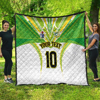 Custom Cook Islands Rugby Quilt Tatau Art Sport Style White Color LT03 - Polynesian Pride