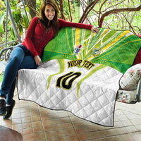 Custom Cook Islands Rugby Quilt Tatau Art Sport Style White Color LT03 - Polynesian Pride