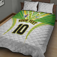 Custom Cook Islands Rugby Quilt Bed Set Tatau Art Sport Style White Color LT03 - Polynesian Pride