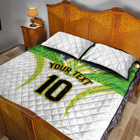 Custom Cook Islands Rugby Quilt Bed Set Tatau Art Sport Style White Color LT03 - Polynesian Pride