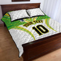 Custom Cook Islands Rugby Quilt Bed Set Tatau Art Sport Style White Color LT03 - Polynesian Pride