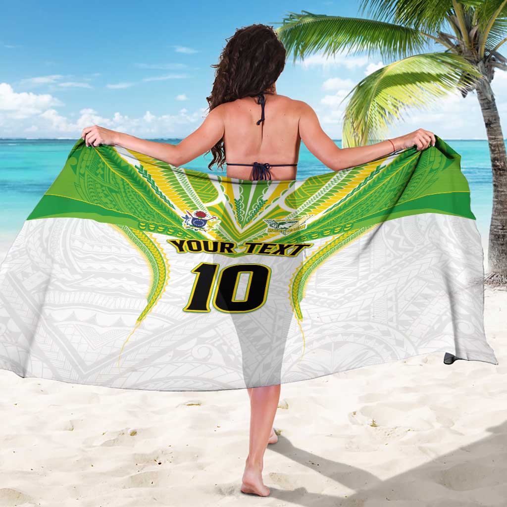 Custom Cook Islands Rugby Sarong Tatau Art Sport Style White Color LT03 - Polynesian Pride