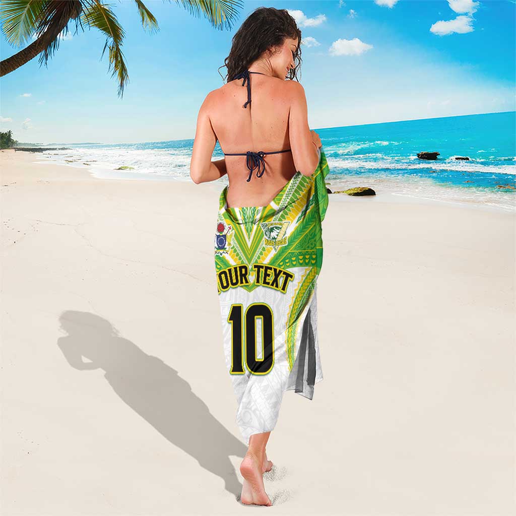 Custom Cook Islands Rugby Sarong Tatau Art Sport Style White Color LT03 - Polynesian Pride