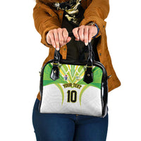 Custom Cook Islands Rugby Shoulder Handbag Tatau Art Sport Style White Color LT03 One Size White - Polynesian Pride