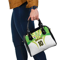 Custom Cook Islands Rugby Shoulder Handbag Tatau Art Sport Style White Color LT03 - Polynesian Pride
