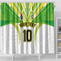 Custom Cook Islands Rugby Shower Curtain Tatau Art Sport Style White Color LT03 - Polynesian Pride