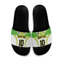Custom Cook Islands Rugby Slide Sandals Tatau Art Sport Style White Color LT03 White - Polynesian Pride