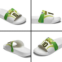 Custom Cook Islands Rugby Slide Sandals Tatau Art Sport Style White Color LT03 - Polynesian Pride
