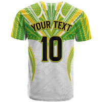 Custom Cook Islands Rugby T Shirt Tatau Art Sport Style White Color LT03 - Polynesian Pride