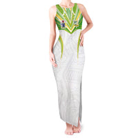 Custom Cook Islands Rugby Tank Maxi Dress Tatau Art Sport Style White Color LT03 Women White - Polynesian Pride