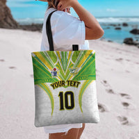 Custom Cook Islands Rugby Tote Bag Tatau Art Sport Style White Color