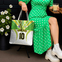 Custom Cook Islands Rugby Tote Bag Tatau Art Sport Style White Color