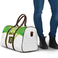 Custom Cook Islands Rugby Travel Bag Tatau Art Sport Style White Color LT03 - Polynesian Pride