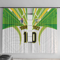 Custom Cook Islands Rugby Window Curtain Tatau Art Sport Style White Color LT03 With Hooks White - Polynesian Pride