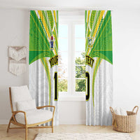 Custom Cook Islands Rugby Window Curtain Tatau Art Sport Style White Color LT03 - Polynesian Pride