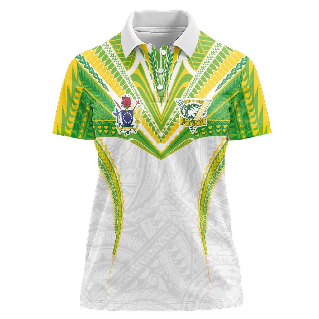Custom Cook Islands Rugby Women Polo Shirt Tatau Art Sport Style White Color LT03 Female White - Polynesian Pride
