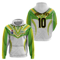 Custom Cook Islands Rugby Zip Hoodie Tatau Art Sport Style White Color LT03 - Polynesian Pride