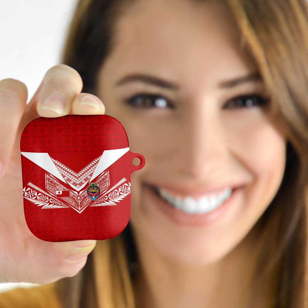 Tonga Rugby AirPods Case Ngatu Motifs and Pacific Patterns LT03 - Polynesian Pride