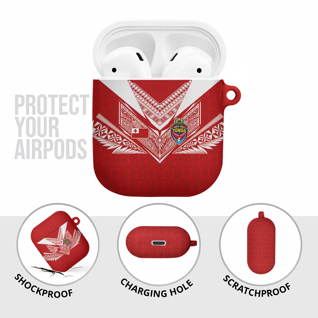Tonga Rugby AirPods Case Ngatu Motifs and Pacific Patterns LT03 - Polynesian Pride