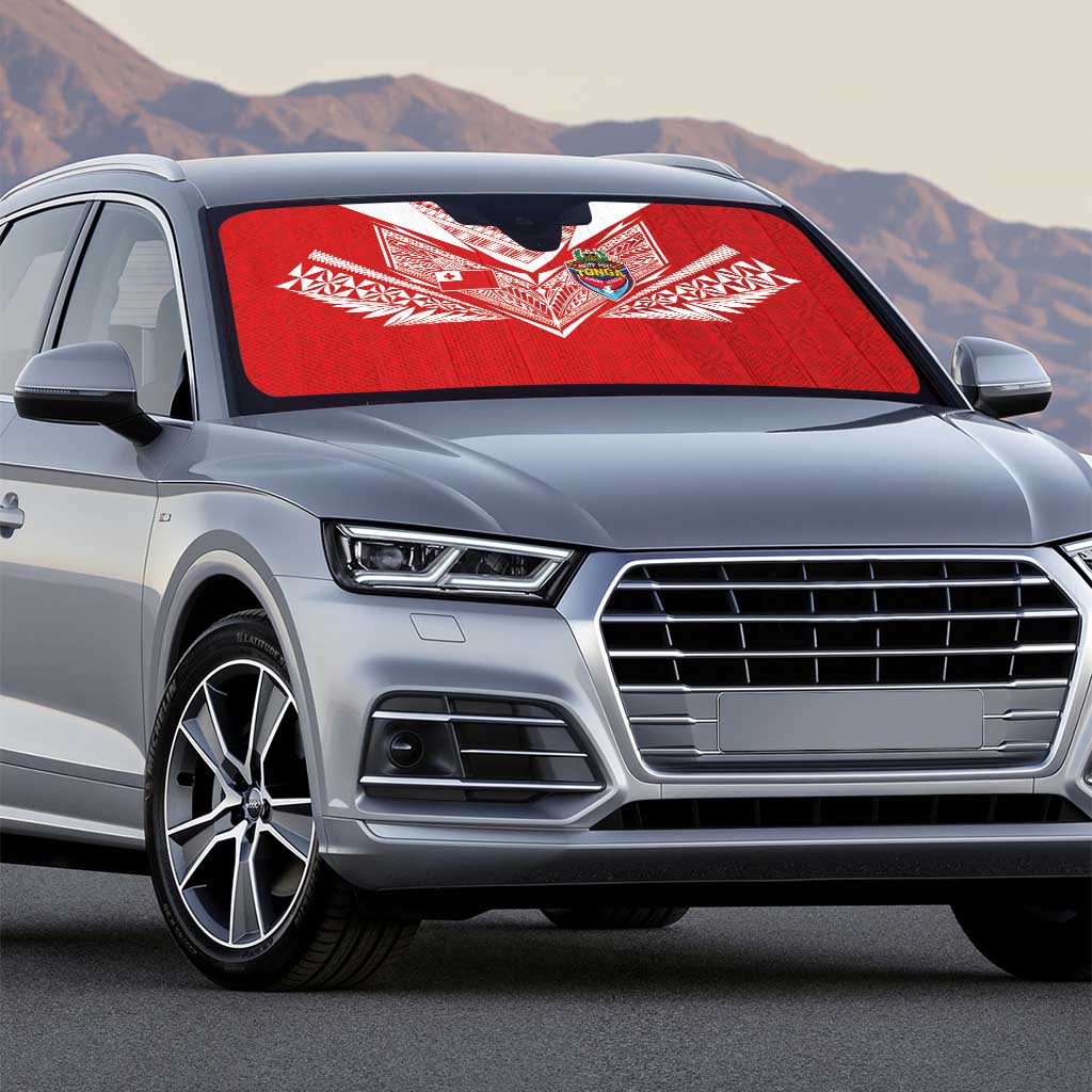 Tonga Rugby Auto Sun Shade Ngatu Motifs and Pacific Patterns LT03 - Polynesian Pride